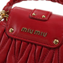 Miu Miu Matelasse Chain Shoulder Bag Leather Red Gold Auth 128161M-22