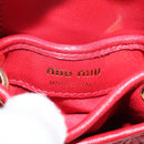 Miu Miu Matelasse Chain Shoulder Bag Leather Red Gold Auth 128161M-24