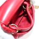 Miu Miu Matelasse Chain Shoulder Bag Leather Red Gold Auth 128161M-11