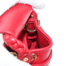 Miu Miu Matelasse Chain Shoulder Bag Leather Red Gold Auth 128161M-25