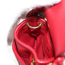 Miu Miu Matelasse Chain Shoulder Bag Leather Red Gold Auth 128161M-26