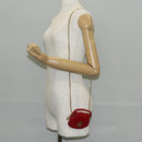 Miu Miu Matelasse Chain Shoulder Bag Leather Red Gold Auth 128161M-28