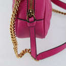 VERSACE Chain Shoulder Bag Leather Pink Gold Auth 128162V-10