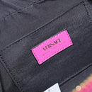 VERSACE Chain Shoulder Bag Leather Pink Gold Auth 128162V-18