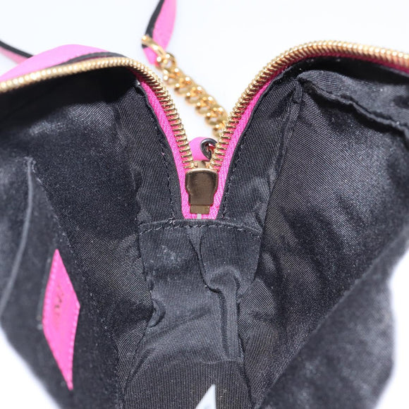 VERSACE Chain Shoulder Bag Leather Pink Gold Auth 128162V