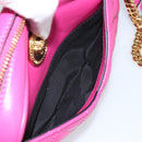 VERSACE Chain Shoulder Bag Leather Pink Gold Auth 128162V-22