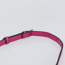 VERSACE Chain Shoulder Bag Leather Pink Gold Auth 128162V-8