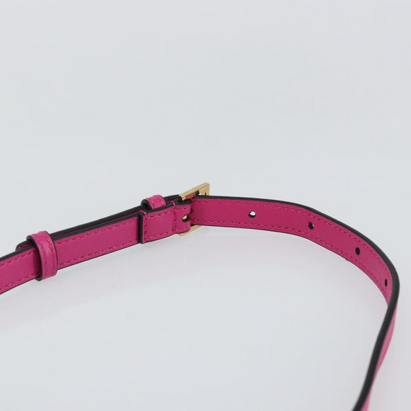 VERSACE Chain Shoulder Bag Leather Pink Gold Auth 128162V