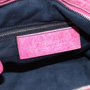 BALENCIAGA City Hand Bag Leather 2way Pink Silver 240578 Auth 128166-19