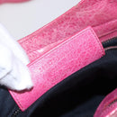 BALENCIAGA City Hand Bag Leather 2way Pink Silver 240578 Auth 128166-12