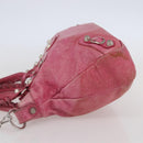 BALENCIAGA City Hand Bag Leather 2way Pink Silver 240578 Auth 128166-3