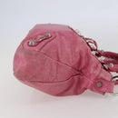 BALENCIAGA City Hand Bag Leather 2way Pink Silver 240578 Auth 128166-4