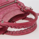 BALENCIAGA City Hand Bag Leather 2way Pink Silver 240578 Auth 128166-7