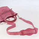 BALENCIAGA City Hand Bag Leather 2way Pink Silver 240578 Auth 128166-9