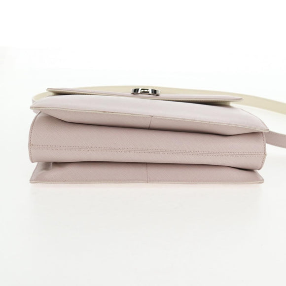 Salvatore Ferragamo Gancini Hand Bag Leather 2way Pink Silver Auth 128169V