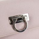 Salvatore Ferragamo Gancini Hand Bag Leather 2way Pink Silver Auth 128169V-21