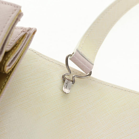 Salvatore Ferragamo Gancini Hand Bag Leather 2way Pink Silver Auth 128169V