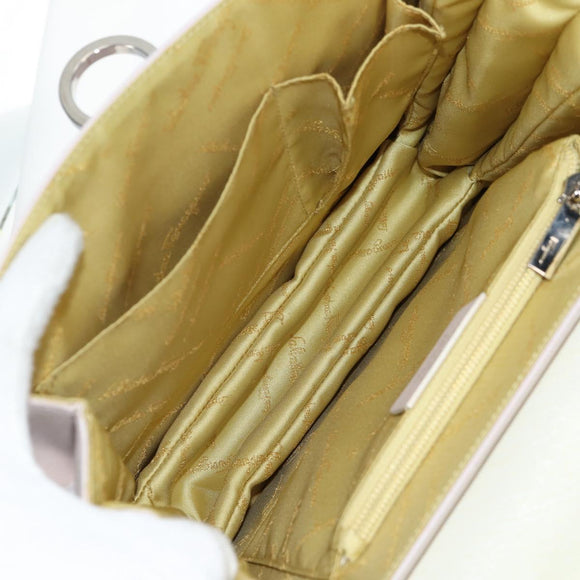 Salvatore Ferragamo Gancini Hand Bag Leather 2way Pink Silver Auth 128169V