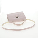 Salvatore Ferragamo Gancini Hand Bag Leather 2way Pink Silver Auth 128169V-8