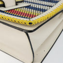 LOEWE Barcelona Shoulder Bag Leather Yellow Silver Auth 128170V-8