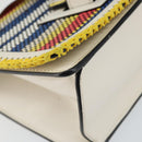 LOEWE Barcelona Shoulder Bag Leather Yellow Silver Auth 128170V-15