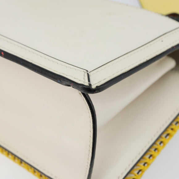 LOEWE Barcelona Shoulder Bag Leather Yellow Silver Auth 128170V