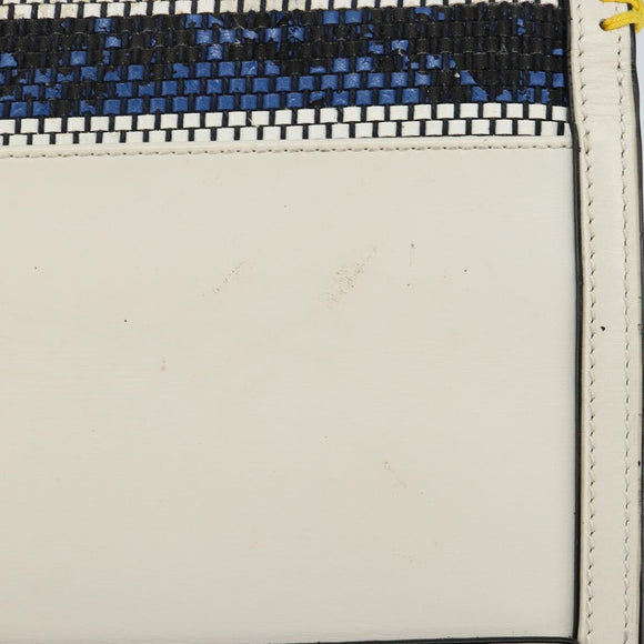 LOEWE Barcelona Shoulder Bag Leather Yellow Silver Auth 128170V