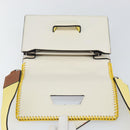 LOEWE Barcelona Shoulder Bag Leather Yellow Silver Auth 128170V-19
