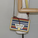 LOEWE Barcelona Shoulder Bag Leather Yellow Silver Auth 128170V-25