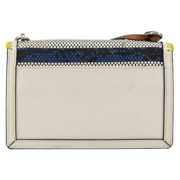 LOEWE Barcelona Shoulder Bag Leather Yellow Silver Auth 128170V