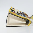 LOEWE Barcelona Shoulder Bag Leather Yellow Silver Auth 128170V-3
