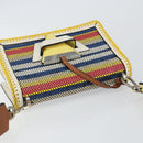 LOEWE Barcelona Shoulder Bag Leather Yellow Silver Auth 128170V-6