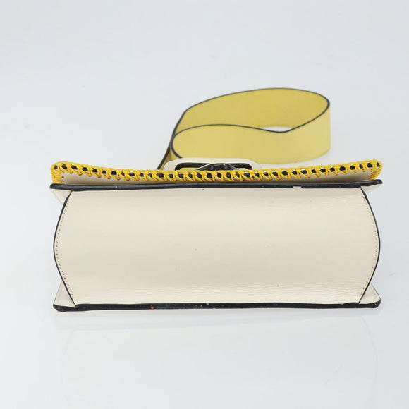 LOEWE Barcelona Shoulder Bag Leather Yellow Silver Auth 128170V