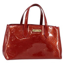 LOUIS VUITTON Vernis Wilshire PM Hand Bag Rouge Grunadine M91723 LV Auth 128171-1