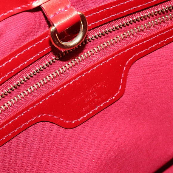 LOUIS VUITTON Vernis Wilshire PM Hand Bag Rouge Grunadine M91723 LV Auth 128171
