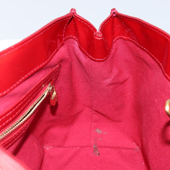 LOUIS VUITTON Vernis Wilshire PM Hand Bag Rouge Grunadine M91723 LV Auth 128171