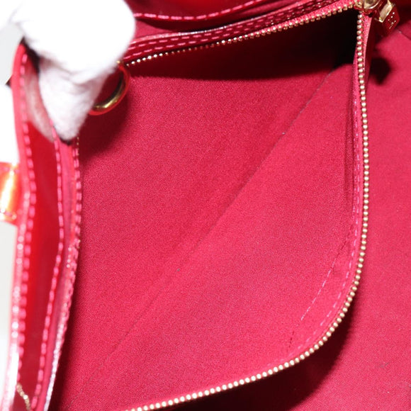 LOUIS VUITTON Vernis Wilshire PM Hand Bag Rouge Grunadine M91723 LV Auth 128171