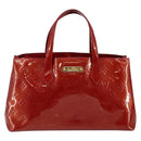 LOUIS VUITTON Vernis Wilshire PM Hand Bag Rouge Grunadine M91723 LV Auth 128171-13