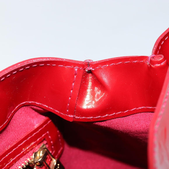 LOUIS VUITTON Vernis Wilshire PM Hand Bag Rouge Grunadine M91723 LV Auth 128171