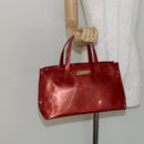 LOUIS VUITTON Vernis Wilshire PM Hand Bag Rouge Grunadine M91723 LV Auth 128171-21
