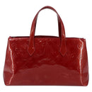 LOUIS VUITTON Vernis Wilshire PM Hand Bag Rouge Grunadine M91723 LV Auth 128171-2