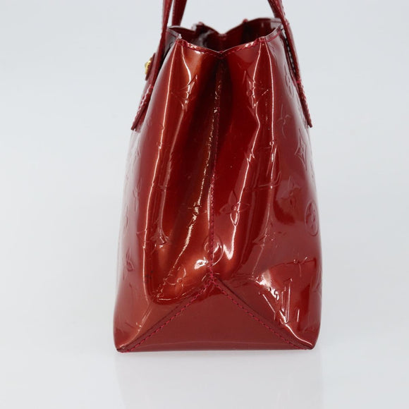 LOUIS VUITTON Vernis Wilshire PM Hand Bag Rouge Grunadine M91723 LV Auth 128171