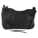 BALENCIAGA The Hip Shoulder Bag Leather Black 242803 Auth 128176V-1