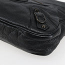 BALENCIAGA The Hip Shoulder Bag Leather Black 242803 Auth 128176V-9