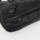 BALENCIAGA The Hip Shoulder Bag Leather Black 242803 Auth 128176V-14