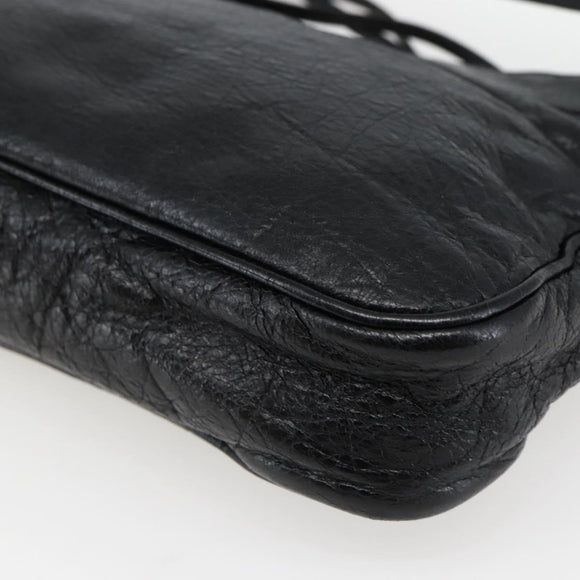 BALENCIAGA The Hip Shoulder Bag Leather Black 242803 Auth 128176V