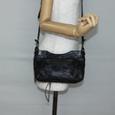 BALENCIAGA The Hip Shoulder Bag Leather Black 242803 Auth 128176V-22