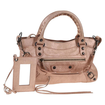 BALENCIAGA City Hand Bag Leather 2way Pink 103208 Auth 128177V