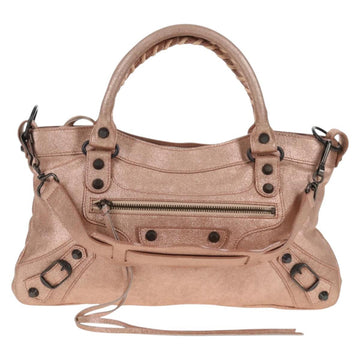 BALENCIAGA City Hand Bag Leather 2way Pink 103208 Auth 128177V - 0