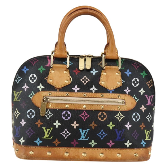 LOUIS VUITTON Monogram Multicolor Alma Hand Bag Black M92646 LV Auth 128178A